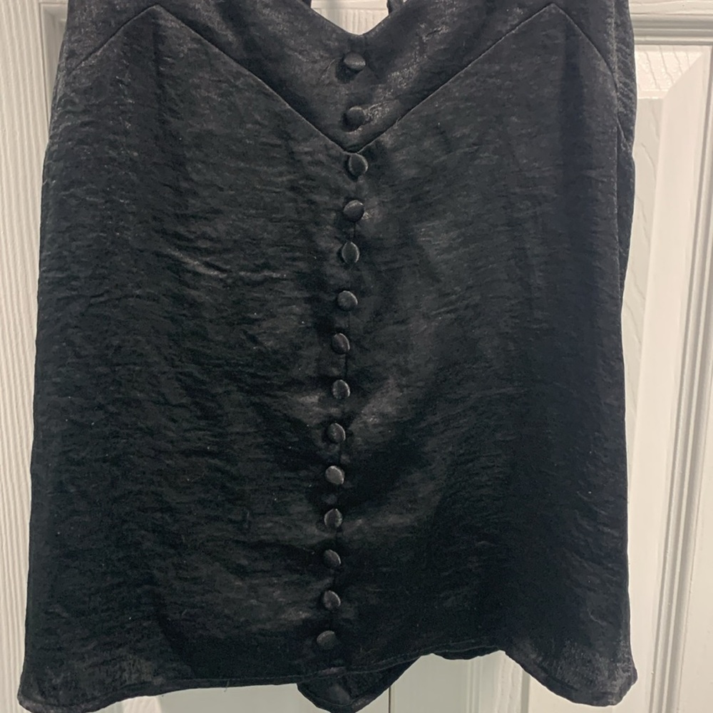 Shinestar Sleeveless Faux Button Up Blouse - Picture 2 of 7